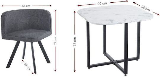 Dining Room Adeline 5pcs 90x90cm