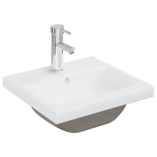 vidaXL Waschtisch mit Waschbecken, Spiegel & Säule L42xB18xH39cm Coffee