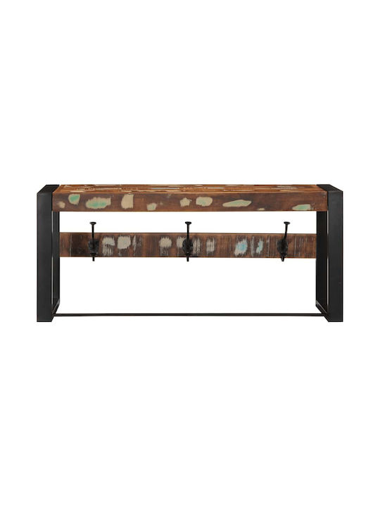 vidaXL Wooden Wall Hanger 6 Hooks Multicolour 80x35x35cm