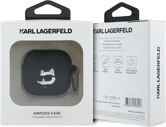 Karl Lagerfeld Choupette 3d Case Silicone in Black color for Apple AirPods 4