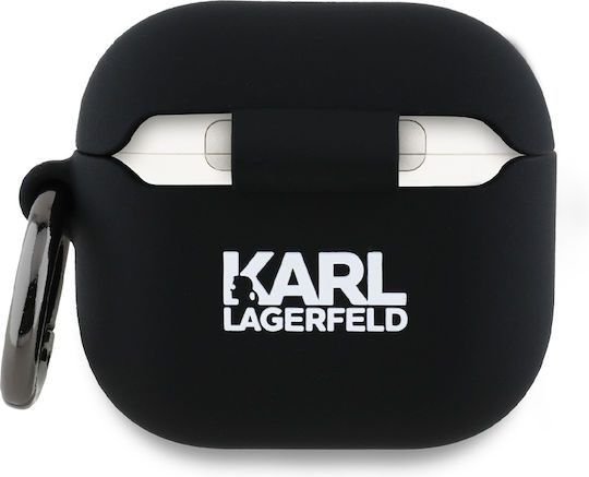 Karl Lagerfeld Karl+&chaupette 3d Case Silicone in Black color for Apple AirPods 4