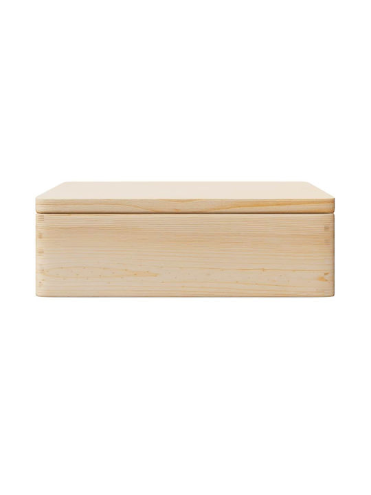 vidaXL Wooden Storage Box with Lid Brown 40x30x13cm 1pcs