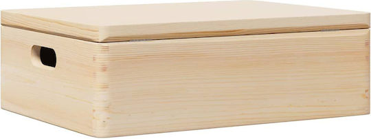 vidaXL Wooden Storage Box with Lid Brown 40x30x13cm 1pcs