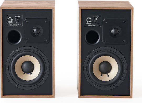 Elipson Heritage XLS 7 Ζεύγος Ηχείων Hi-Fi Βιβλιοθήκης 90W 2 Δρόμων Light Oak