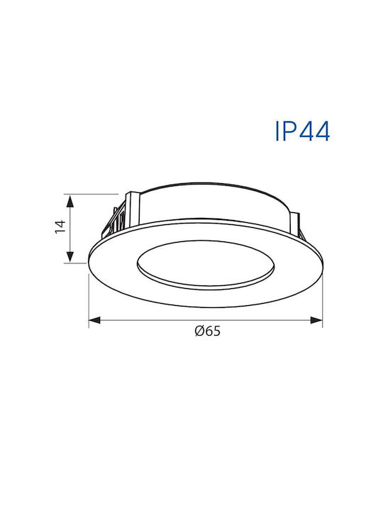 Vivalux Metallic Recessed Spot with Integrated LED and Natural White Light White 1pcs