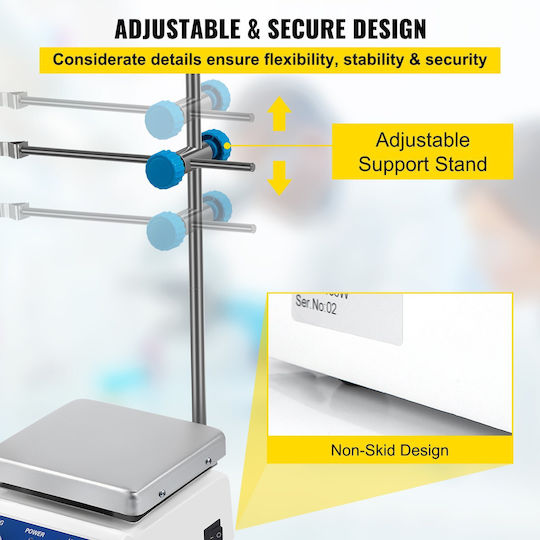 Vevor Sh-2 Magnetic Stirrer Laboratory Magnetic Stirrer Hotplate 2000ml Mixing Capacity Digital Display Heating Mixer