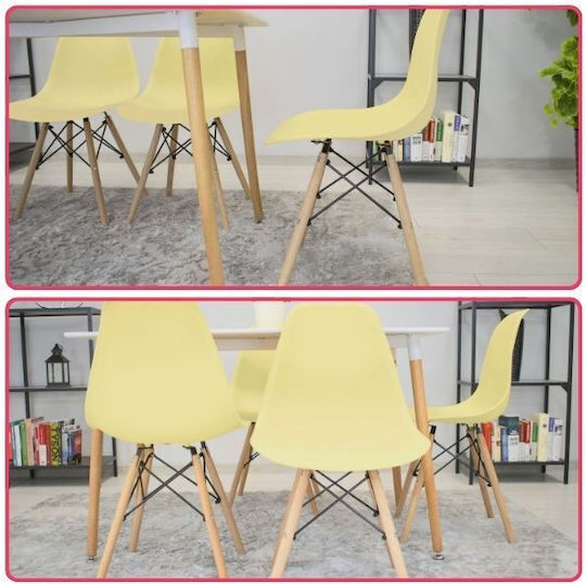 Kitchen Polypropylene Chair Ecru 46x54x81cm 2pcs