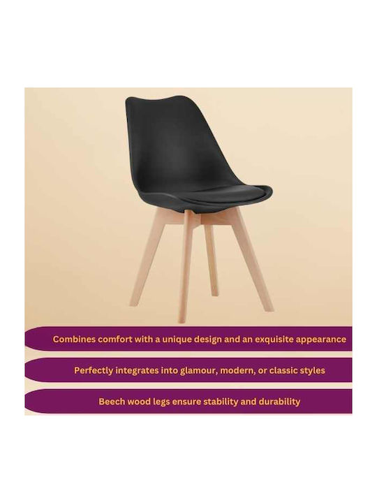 Dining Room Polypropylene Chair Black 49x43x82cm 2pcs