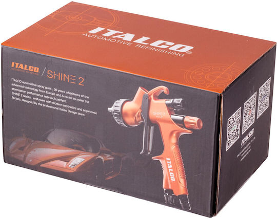 Italco Shine 2 Πιστόλι Βαφής Αέρος HVLP Άνω Δοχείου 1.3mm