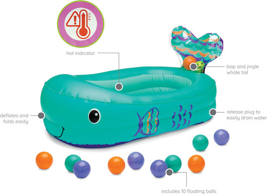 Infantino Aufblasbares Baby Badewanne mit Thermometer Türkis
