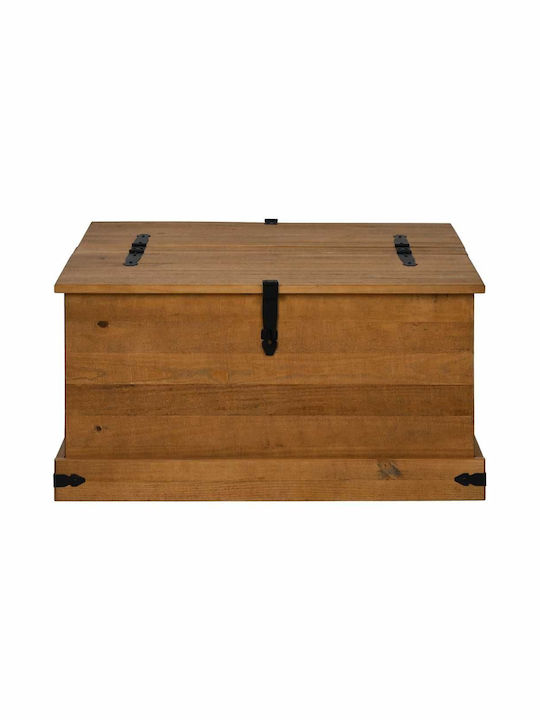 vidaXL Wooden Decorative Trunk Brown 91x47cm