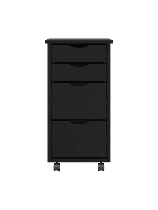 Чекмеджета Офис с колелца и чекмеджета Черно 34x39x65.5см