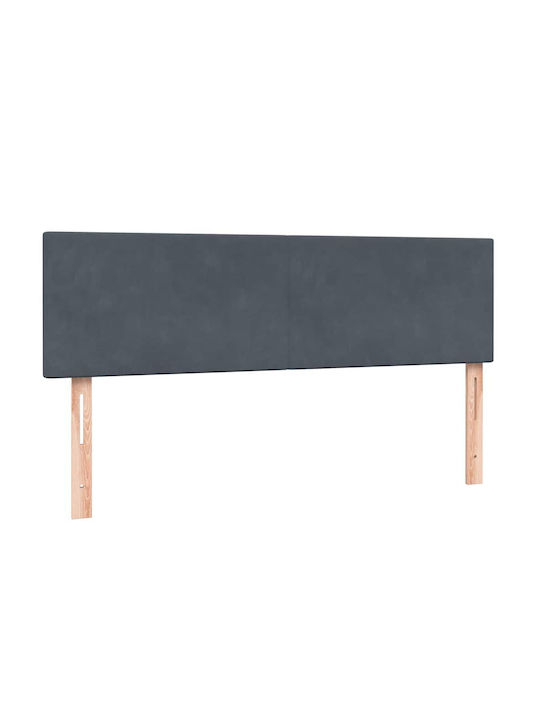 Doppelbett Bezogen mit Stoff Dunkelgrau mit Lattenrost & Matratze 160x210cm