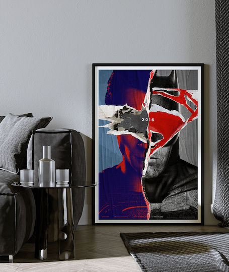 Poster Superman Vs Batman Mv004 21cm X 30cm Black Wooden Frame
