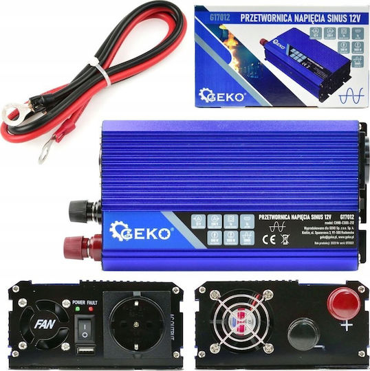 Geko Car Inverter Pure Sinewave 1000W for Conversion 12V DC to 230V AC