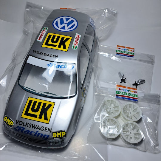 Rc Lexan Vw Golf Luk Castrol 3d Printed 1:10 Wheel Base 25.8cm Width 18.5cm Length 42.5cm Height 14.8cm