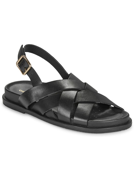 Geox Women's Flat Sandals in Black Color