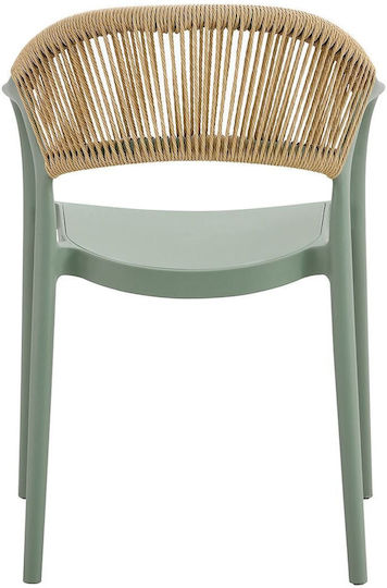 Καρέκλα Εξωτερικού Χώρου Rattan Donna Forest Green/φυσικό 57x55x79εκ.