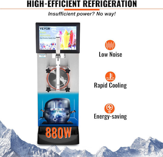 Vevor 8L 2.1 Gal Single Bowl Commercial Slushy Margarita Smoothie Frozen Drink Machine