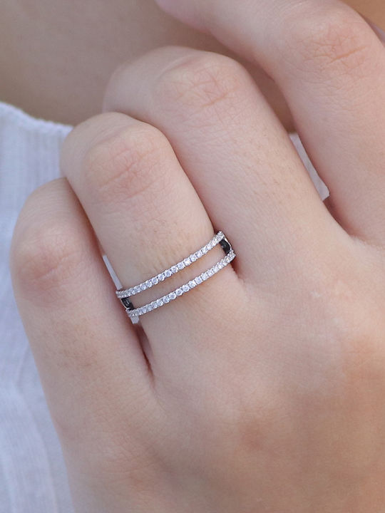 Damen Ring mit Diamant aus Weißgold 18K