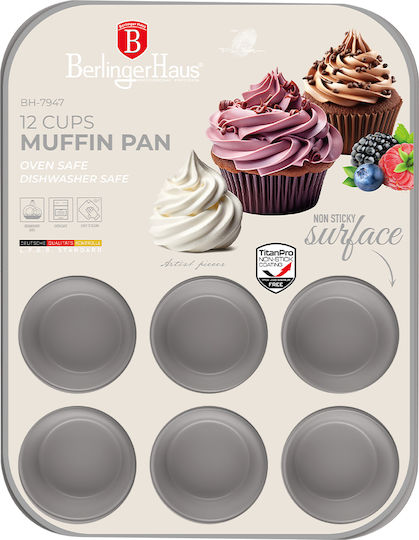 Berlinger Haus Φόρμα Ζαχαροπλαστικής για Cupcakes/Muffins 12 Θέσεων 35x26.5x3εκ.