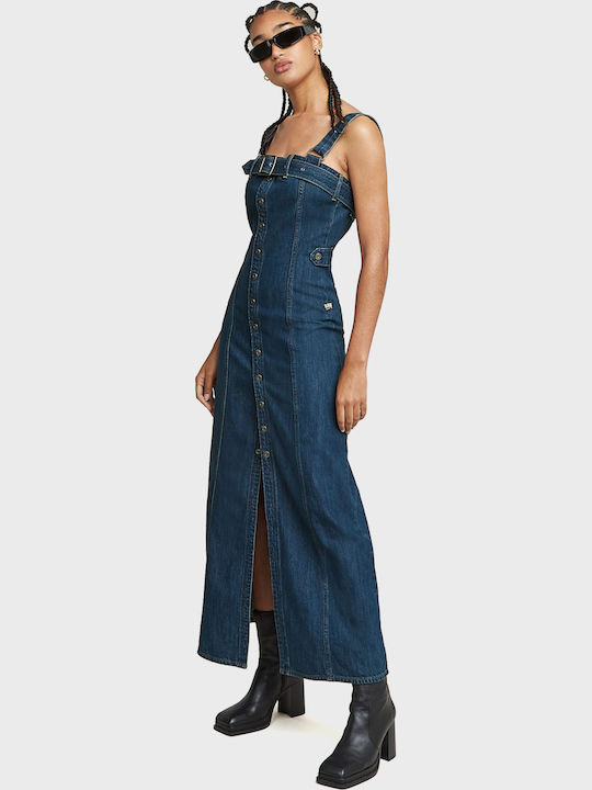 Καλοκαιρινό Maxi Φόρεμα Τζιν Blue