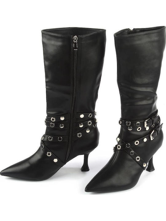 Medium Heel Women's Boots  Black