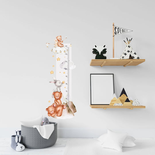 Kinder-Wachstumstabelle Hasen Bären Bunte Wandaufkleber 45x120