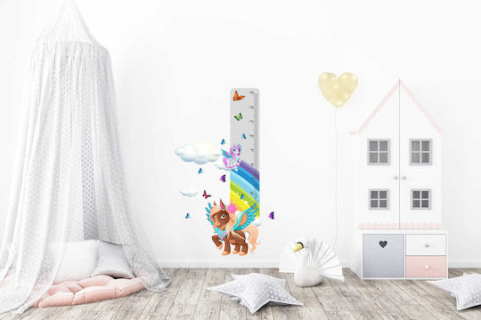 Kindergrößentabelle Bunter Wandsticker Pony Schmetterlinge 45x120