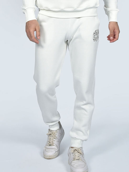 Sweatpants with Elastic White