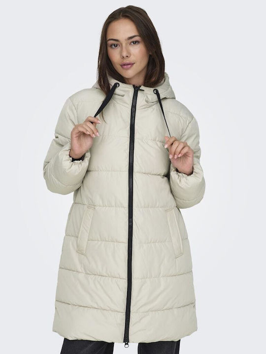 Lang Damen Puffer Jacke für Winter Graphite