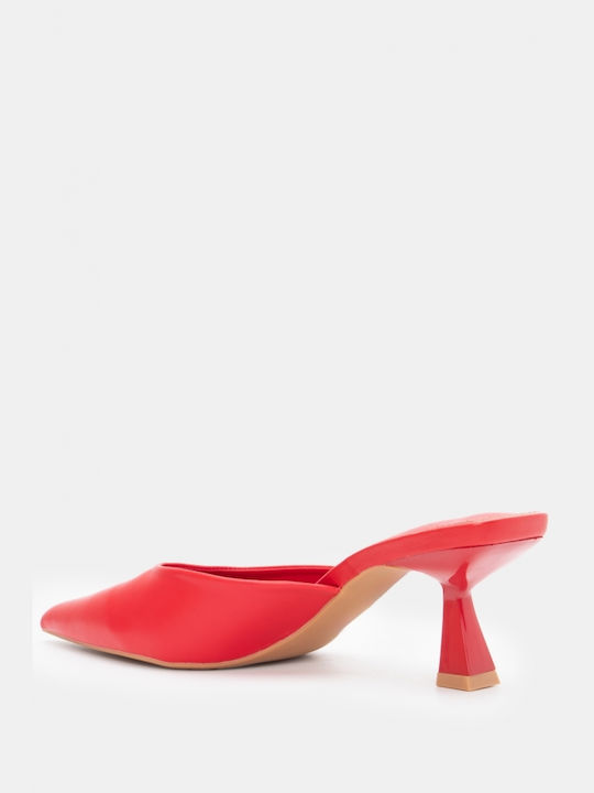 Luigi Heel Mules Red