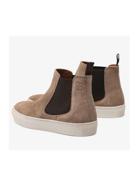 Leder Chelsea-Stiefel Braun