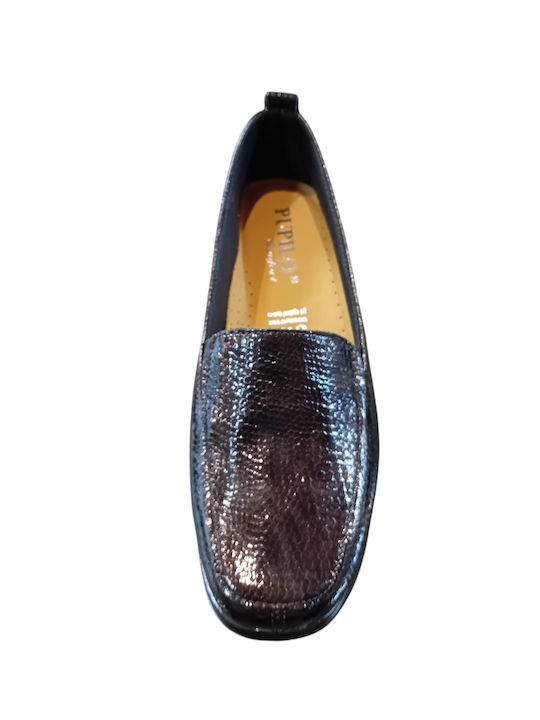 Leather Women's Moccasins in Brown Color