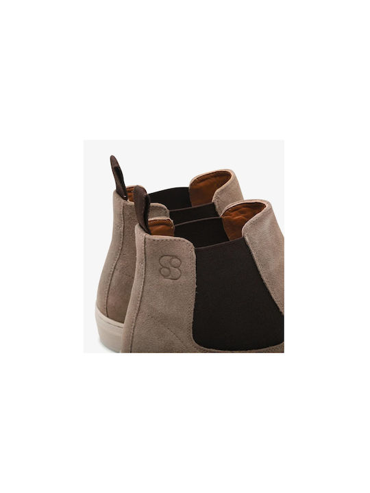 Leder Chelsea-Stiefel Braun