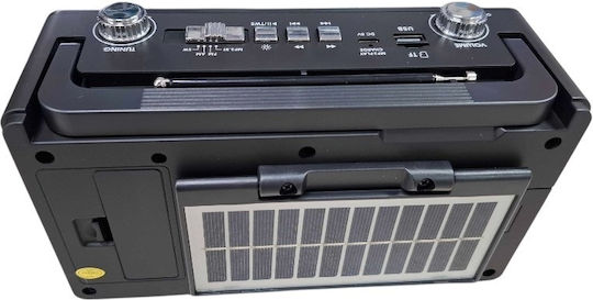 PX-730BTS Φορητό Ραδιόφωνο Ηλιακό με Bluetooth και USB Μαύρο