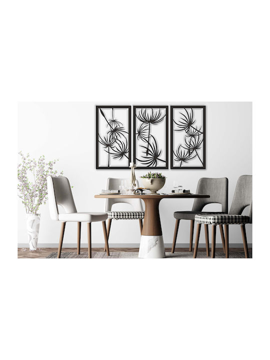 Triptych Open Work Panel Blowers Boho Decoration 3D Painting Living Room 56x96