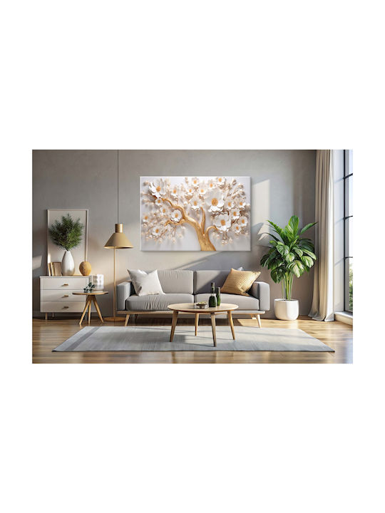 Fresce de Perete pentru Living Arborele de Aur al Fericirii 3D Floare de Magnolia 80x120