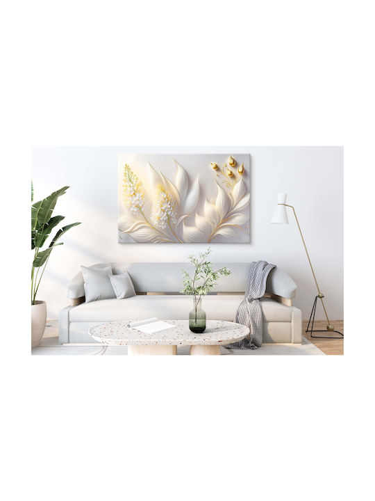 Moderne Gemälde Wohnzimmer Schlafzimmer Blätter Gold Glamour Stil 80x120