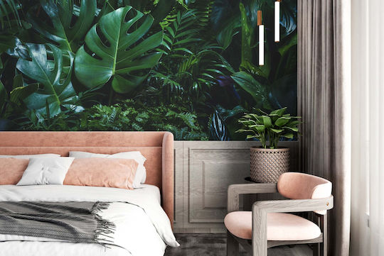 Decorative Wall Mural Living Room Green Monstera Leaves 260x390