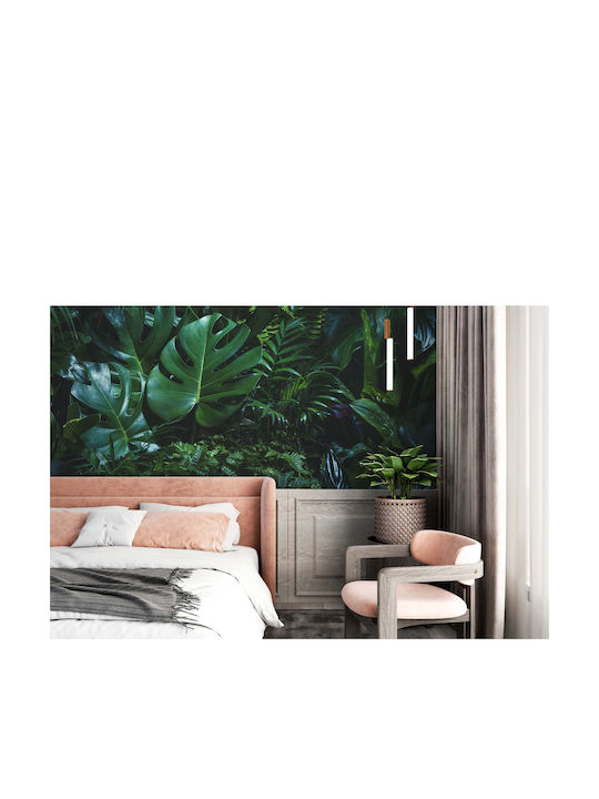 Decorative Wall Mural Living Room Green Monstera Leaves 197x296