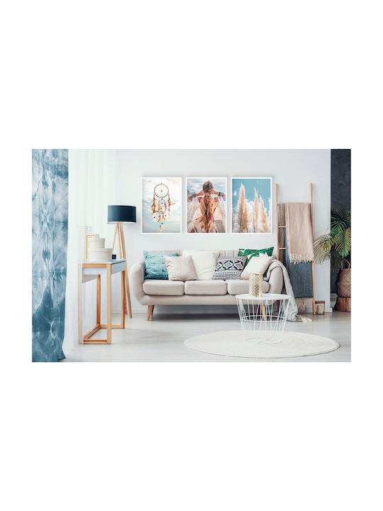 Moderne Boho-Wandposter Wohnzimmer Frau Traumfänger 3x30x40