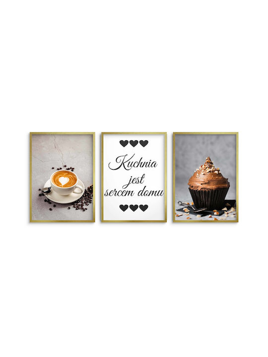 Set of 3 Posters Kitchen Images Coffee Kitchen Posters Sign Quote 50x70