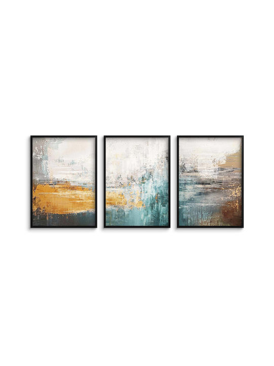 Moderne Wandposter Wohnzimmer Gemalte Farb-Abstraktion 3x30x40