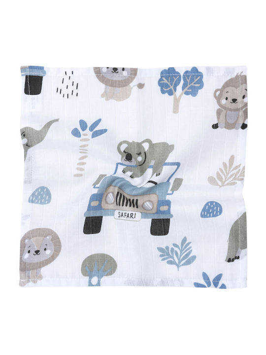 Jukki Muslin Changing Pads Blue 30x30cm. 3pcs