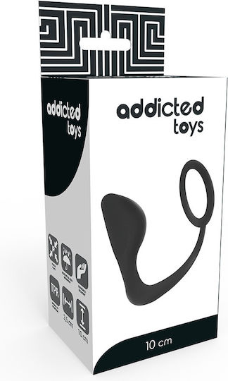 Addicted Toys Butt Plug With Cock Ring Δαχτυλίδι Πέους με Πρωκτική Σφήνα Black