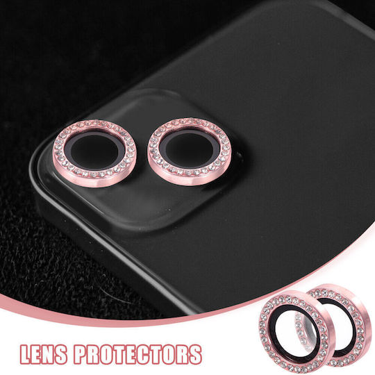 diamond Camera Lens Tempered Glass Prοtector Iphone 11 12 12 Mini Pink