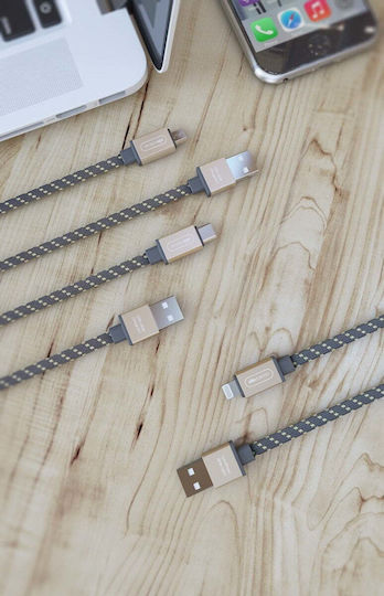 Allocacoc Flach USB-A zu Lightning Kabel Gold 1.5m (10761/LGHTGD)