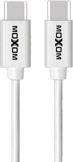 Moxom USB 2.0 Cable USB-C Male - USB-C 60W PD White 0.2m