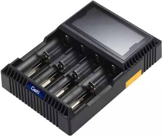 Geti GDC4U Ladegerät 4 Batterien Li-Ion/Ni-Cd/Ni-MH Größe AA/AAA/18650/16340/26650/14500